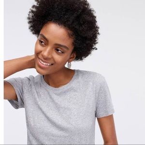 J Crew Sparkling Grey T-Shirt Short Sleeves
